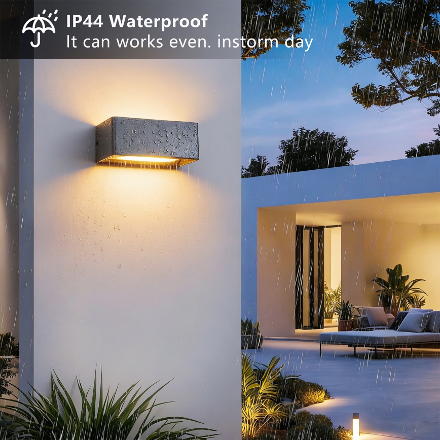 Brilagi - Aplică LED de exterior DONNANI, 7W, 230V, 20 cm, antracit, IP44