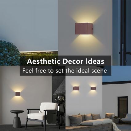 Brilagi - Aplică LED de exterior DONNANI LED/5W/230V 10 cm maro IP44