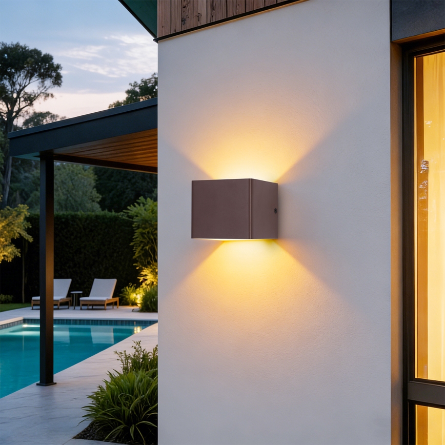 Brilagi - Aplică LED de exterior DONNANI LED/5W/230V 10 cm maro IP44