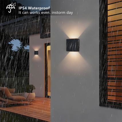 Brilagi - Aplică LED de exterior DOUBLERAY, 6W, 230V, negru, IP54