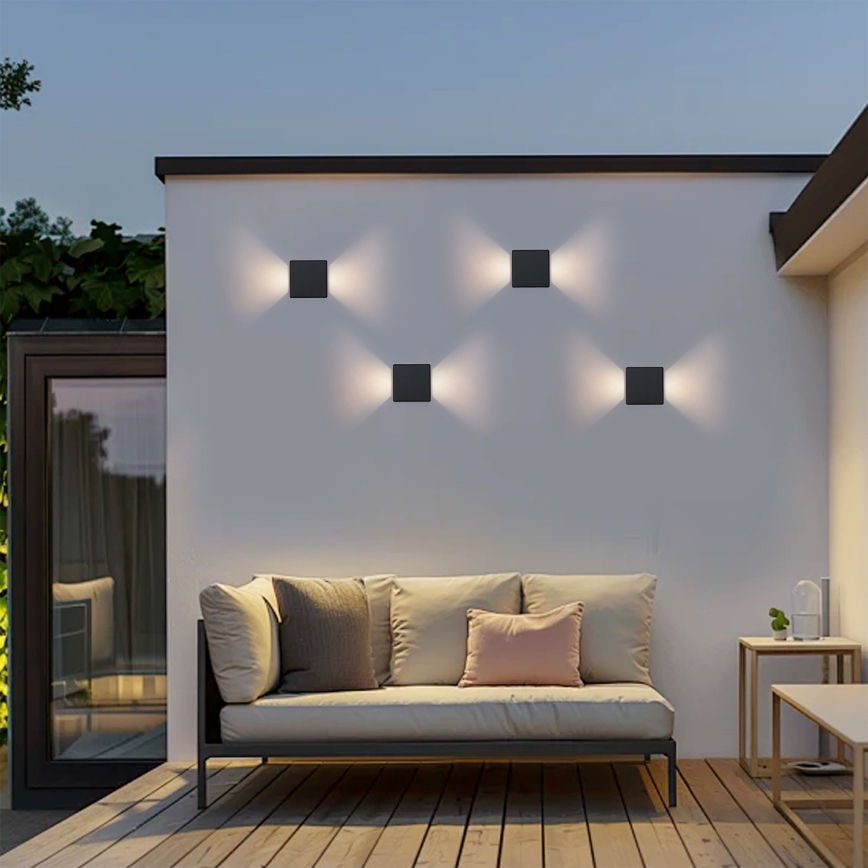 Brilagi - Aplică LED de exterior DOUBLERAY, 6W, 230V, negru, IP54