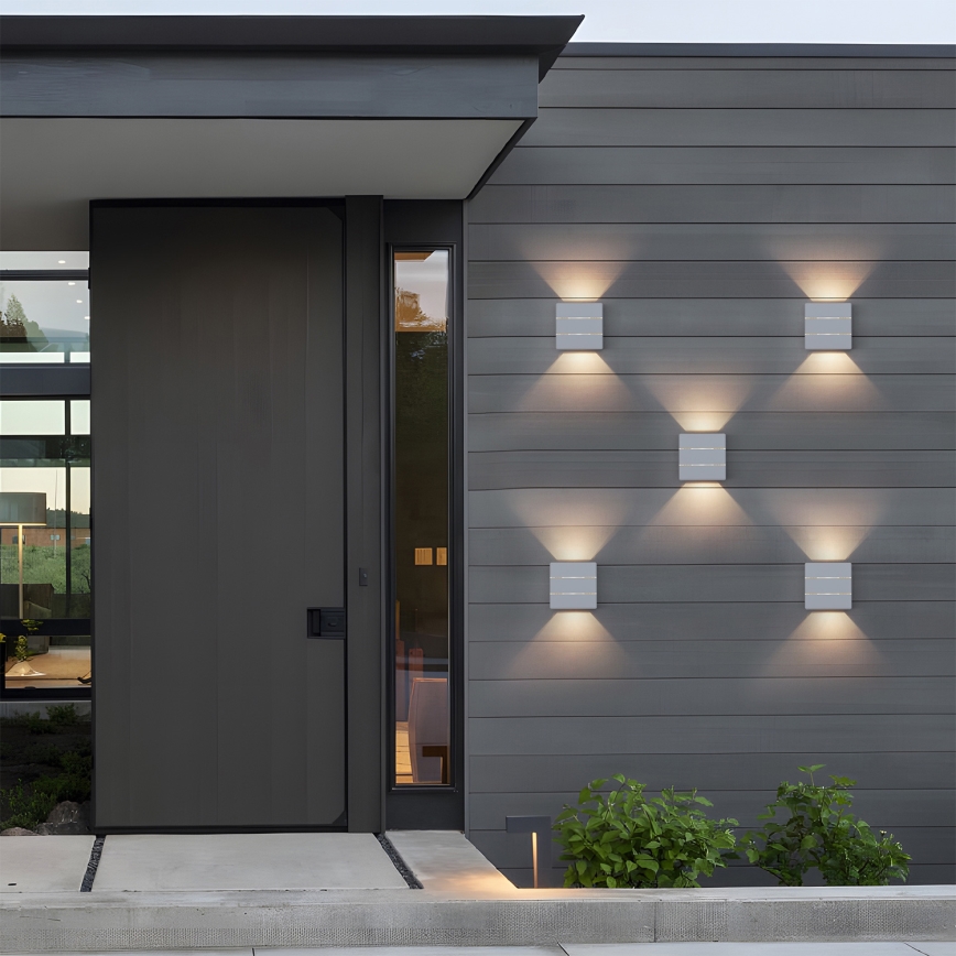 Brilagi - Aplică LED de exterior DOUBLERAY LINE, 6W, 230V, albă, IP54