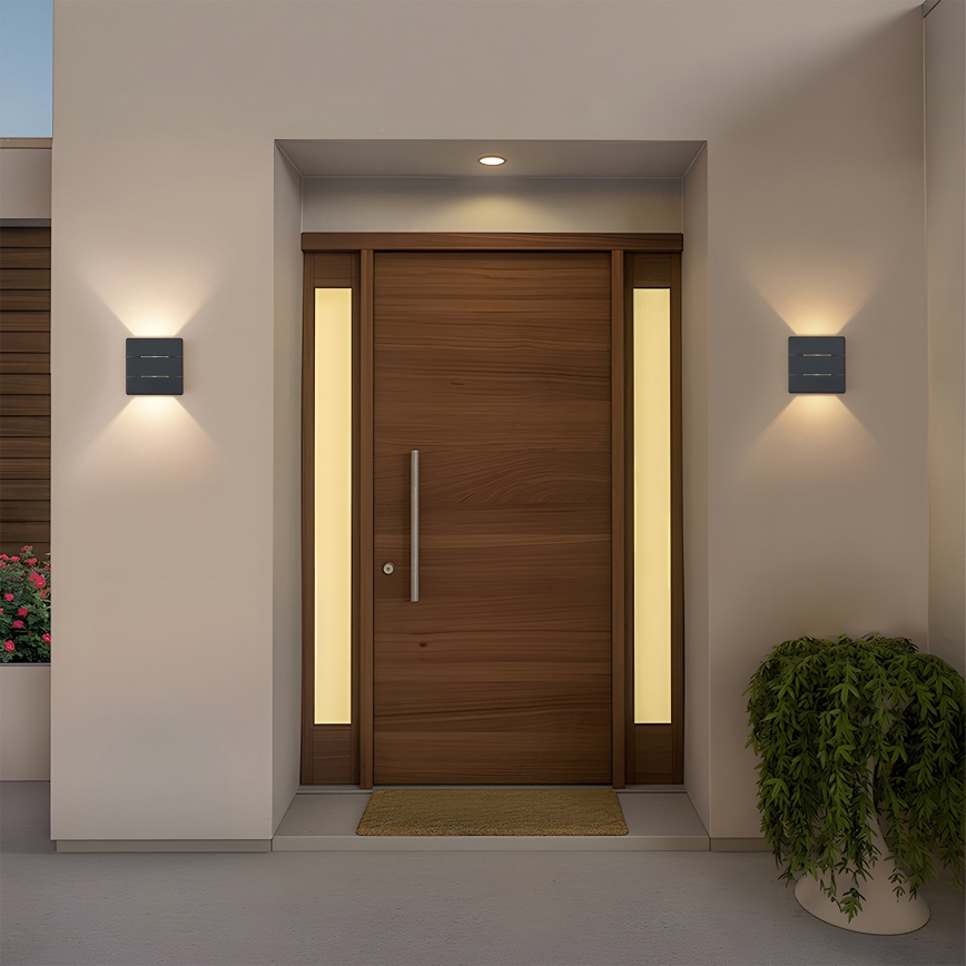 Brilagi - Aplica LED de exterior DOUBLERAY LINE, 6W, 230V, antracit, IP54