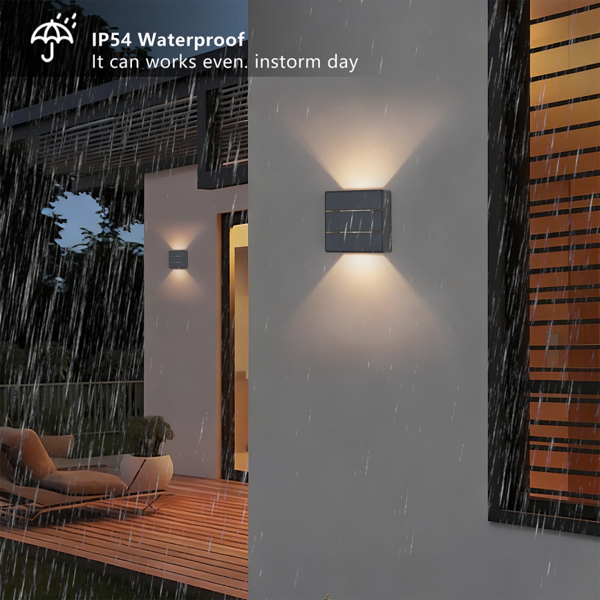 Brilagi - Aplica LED de exterior DOUBLERAY LINE, 6W, 230V, antracit, IP54