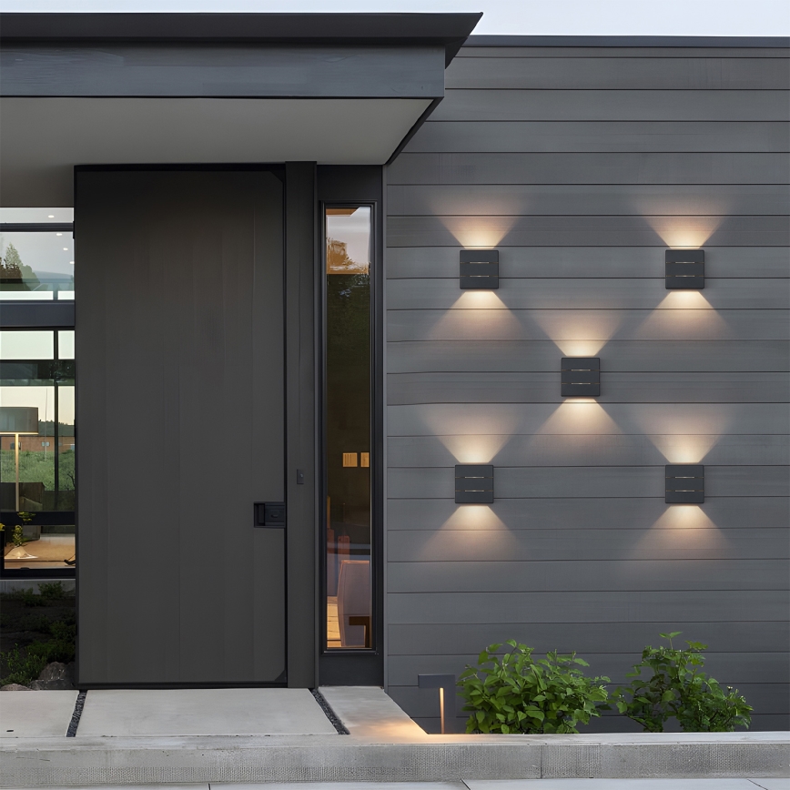 Brilagi - Aplica LED de exterior DOUBLERAY LINE, 6W, 230V, antracit, IP54