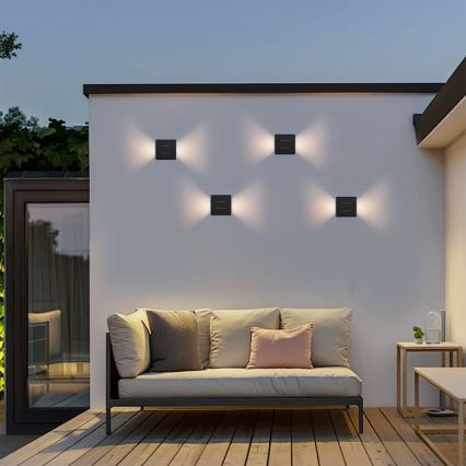 Brilagi - Aplica LED de exterior DOUBLERAY LINE, 6W/230V, negru, IP54