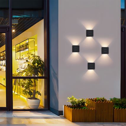 Brilagi - Aplica LED de exterior DOUBLERAY LINE, 6W/230V, negru, IP54