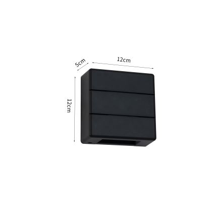 Brilagi - Aplica LED de exterior DOUBLERAY LINE, 6W/230V, negru, IP54