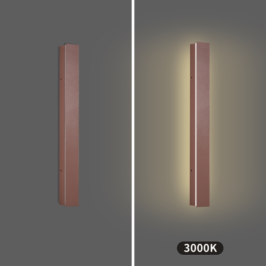 Brilagi - Aplica de perete LED pentru exterior LINEAR, 12W, 230V, 3000K, IP65, 50 cm, maro, CRI 90