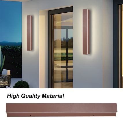 Brilagi - Aplica de perete LED pentru exterior LINEAR, 12W, 230V, 3000K, IP65, 50 cm, maro, CRI 90