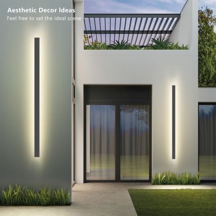 Brilagi - Aplica de perete LED pentru exterior LINEAR, 32W, 230V, 3000K, IP65, 140 cm, antracit, CRI 90