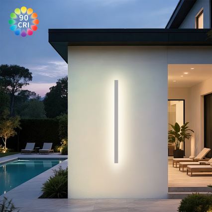Brilagi - Aplică LED de perete pentru exterior LINEAR, 32 W, 230 V, 3000 K, IP65, 140 cm, albă, CRI 90