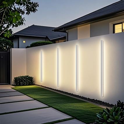 Brilagi - Aplică LED de perete pentru exterior LINEAR, 32 W, 230 V, 3000 K, IP65, 140 cm, albă, CRI 90