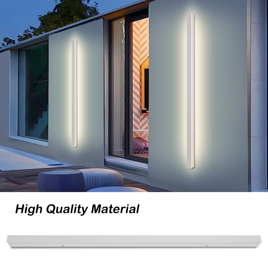 Brilagi - Aplică LED de perete pentru exterior LINEAR, 32 W, 230 V, 3000 K, IP65, 140 cm, albă, CRI 90