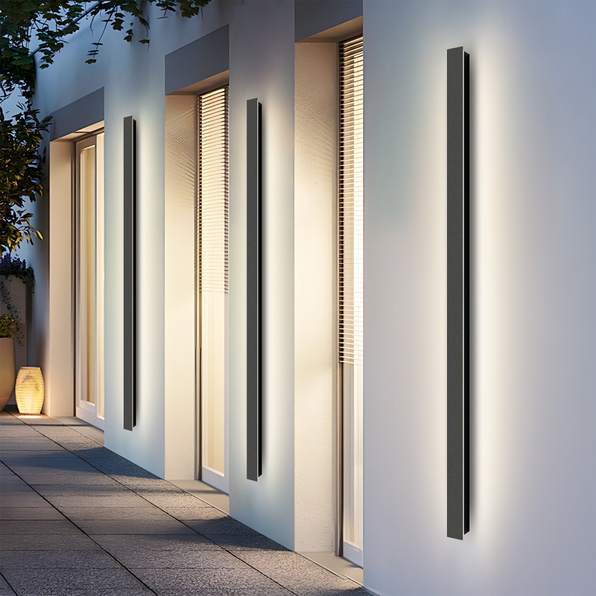 Brilagi - Aplica LED de exterior LINEAR, 32W, 230V, 4000K, IP65, 140 cm, negru, CRI 90