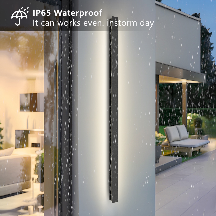 Brilagi - Aplica LED de exterior LINEAR, 32W, 230V, 4000K, IP65, 140 cm, negru, CRI 90