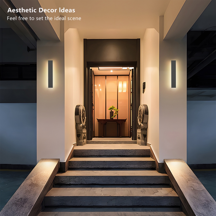 Brilagi - Aplică de perete LED pentru exterior LINEAR, 8W, 230V, 3000K, IP65, 30 cm, antracit, CRI 90