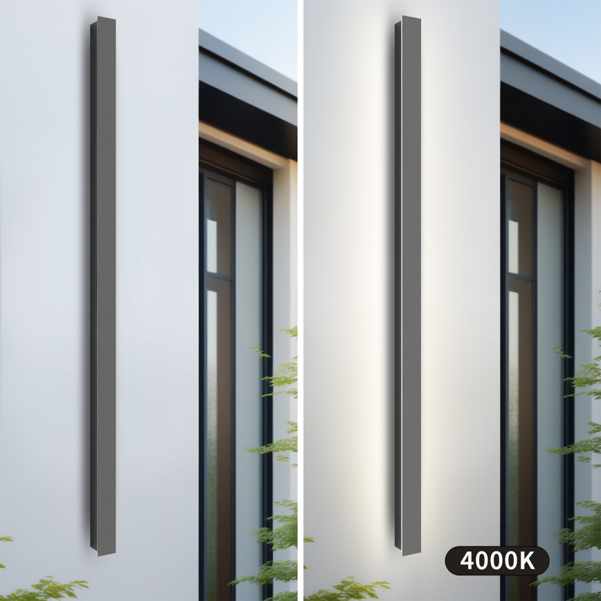 Brilagi - Aplică LED de perete LINEAR pentru exterior, 32 W, 230 V, 4000 K, IP65, 140 cm, antracit, CRI 90