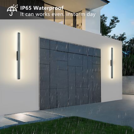 Brilagi - Aplica de perete LED LINEO, 24W/230V, 3000K, IP65, 100 cm, antracit, CRI 90