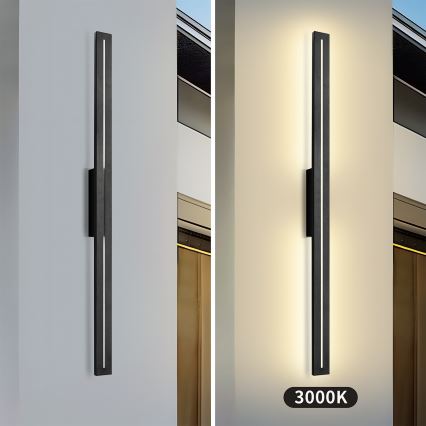 Brilagi - Aplica de perete LED pentru exterior LINEO LED/24W/230V 3000K IP65 100 cm negru CRI 90