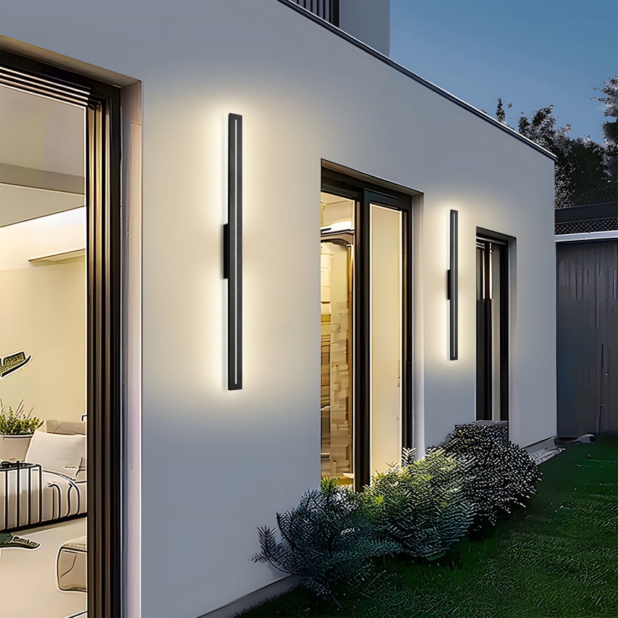 Brilagi - Aplica de perete LED pentru exterior LINEO LED/24W/230V 3000K IP65 100 cm negru CRI 90
