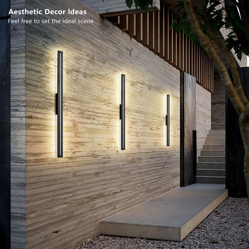 Brilagi - Aplica de perete LED pentru exterior LINEO LED/24W/230V 3000K IP65 100 cm negru CRI 90