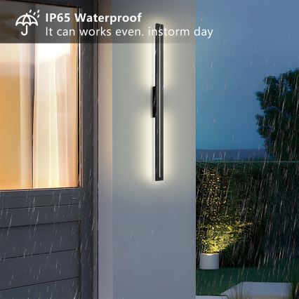 Brilagi - Aplica de perete LED pentru exterior LINEO LED/24W/230V 3000K IP65 100 cm negru CRI 90