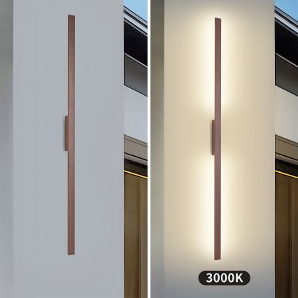 Brilagi - Lampă LED de perete pentru exterior LUNA LED/30W/230V 3000K IP65 150 cm maro CRI 90