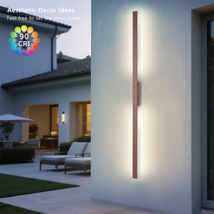Brilagi - Lampă LED de perete pentru exterior LUNA LED/30W/230V 3000K IP65 150 cm maro CRI 90