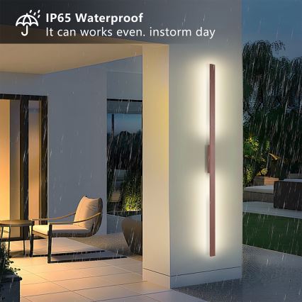 Brilagi - Lampă LED de perete pentru exterior LUNA LED/30W/230V 3000K IP65 150 cm maro CRI 90