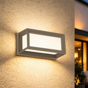 Brilagi - Aplică LED de exterior PARKER, 12W, 230V, 3000/4500/6000K, gri, IP44