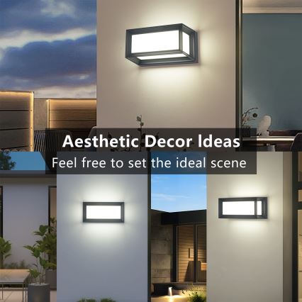 Brilagi - Aplica LED de exterior PARKER LED/12W/230V 3000/4500/6000K antracit IP44