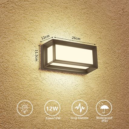 Brilagi - Aplica LED de exterior PARKER LED/12W/230V 3000/4500/6000K antracit IP44