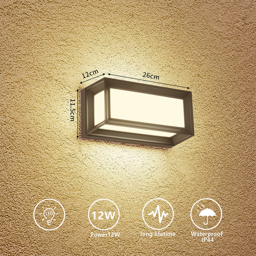 Brilagi - Aplica LED de exterior PARKER LED/12W/230V 3000/4500/6000K antracit IP44