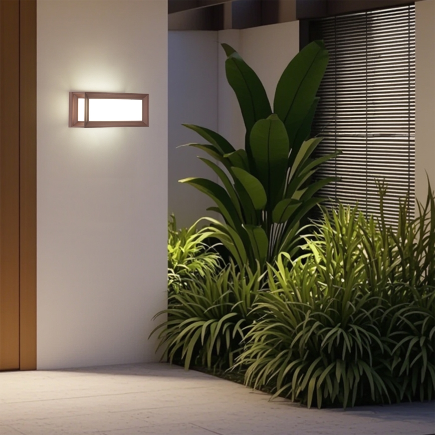 Brilagi - Aplică de perete pentru exterior LED PARKER, 12 W, 230 V, 3000/4500/6000 K, maro, IP44