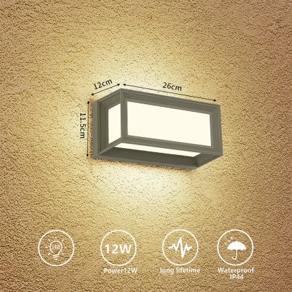 Brilagi - Aplica LED de exterior PARKER LED/12W/230V gri IP44