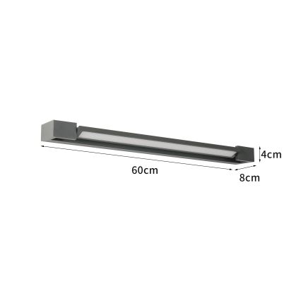 Brilagi - Aplica de perete exterior LED AQUA LINE, 18W, 230V, 60 cm, IP44, antracit, CRI 90