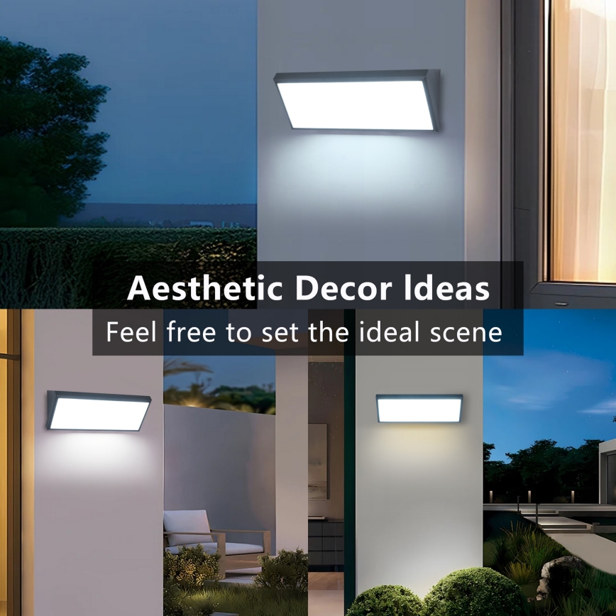 Brilagi - Aplică LED de perete pentru exterior cu senzor TRIANGLE, 42W/230V, 45 cm, antracit, IP65