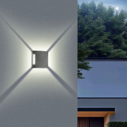 Brilagi - Aplica LED de exterior QUADRAY, 4W, 230V, antracit, IP65