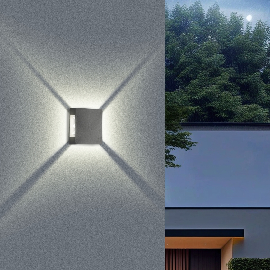 Brilagi - Aplica LED de exterior QUADRAY, 4W, 230V, antracit, IP65