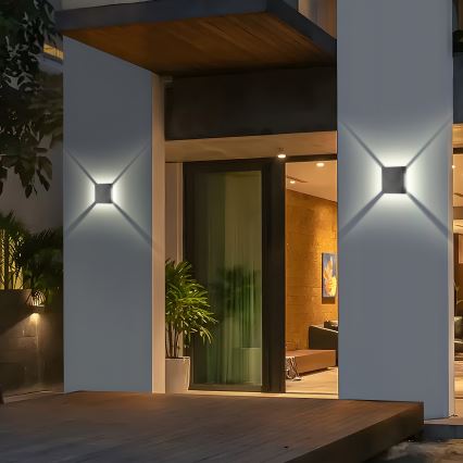 Brilagi - Aplica LED de exterior QUADRAY, 4W, 230V, antracit, IP65