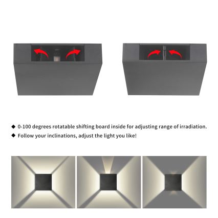 Brilagi - Aplica LED de exterior QUADRAY, 4W, 230V, antracit, IP65
