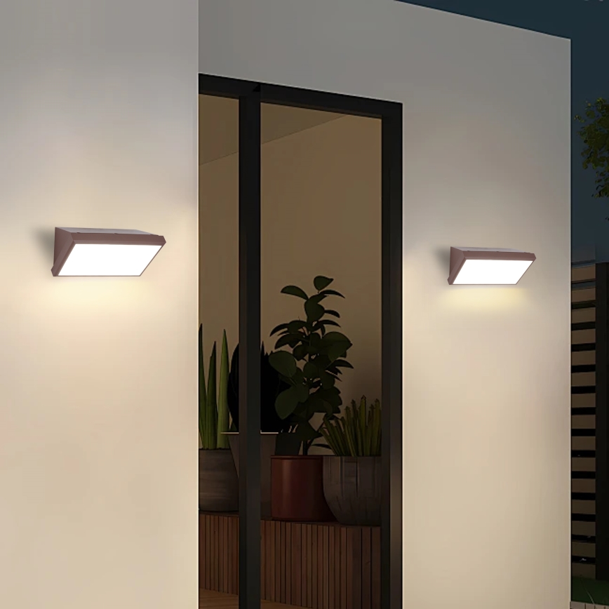 Brilagi - Aplică LED de exterior TRIANGLE, 20W, 230V, maro, IP65
