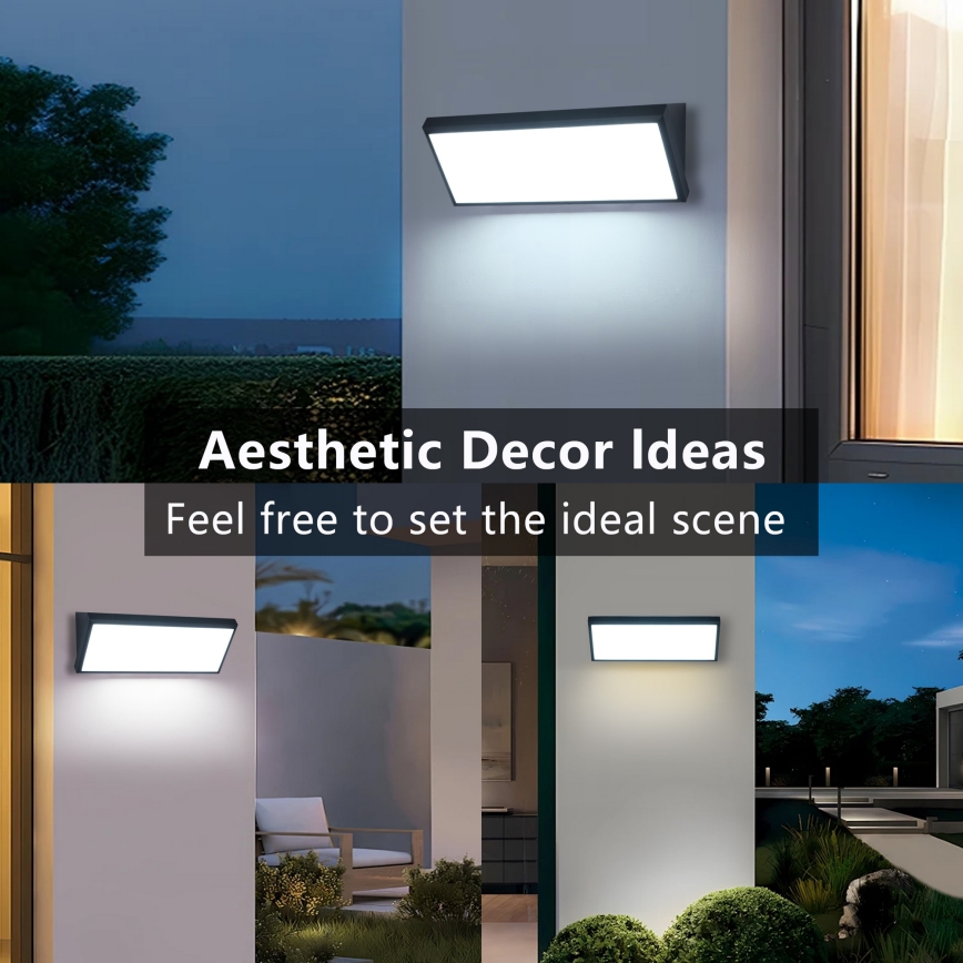 Brilagi - Aplica LED de exterior TRIANGLE, 42W, 230V, 3000/4000/6500K, 45 cm, negru, IP65