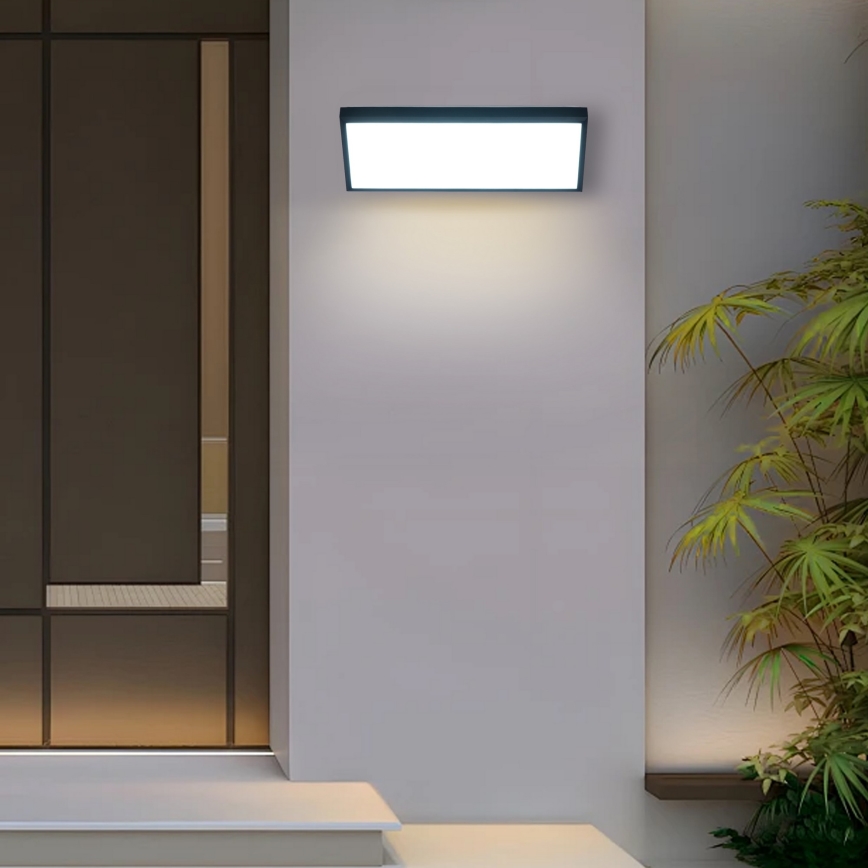 Brilagi - Aplica LED de exterior TRIANGLE, 42W, 230V, 3000/4000/6500K, 45 cm, negru, IP65