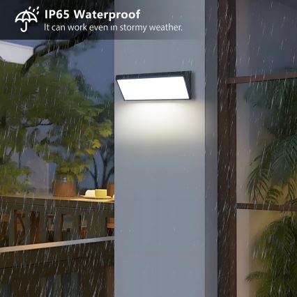 Brilagi - Aplica LED de exterior TRIANGLE, 42W, 230V, 3000/4000/6500K, 45 cm, negru, IP65