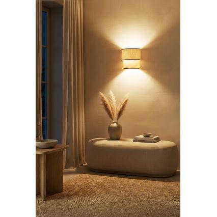 Brilagi - Aplică LED de perete BOHO ECO 1xE27/10W/230V bej
