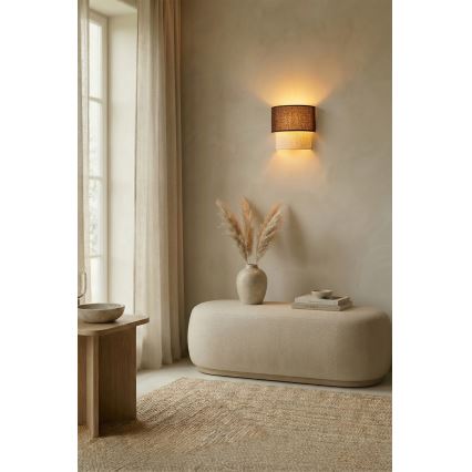 Brilagi - Aplica LED de perete BOHO ECO 1xE27/10W/230V maro/crem