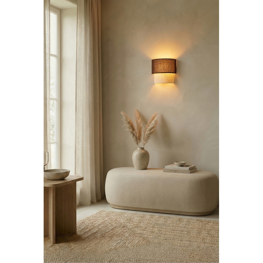 Brilagi - Aplica LED de perete BOHO ECO 1xE27/10W/230V maro/crem