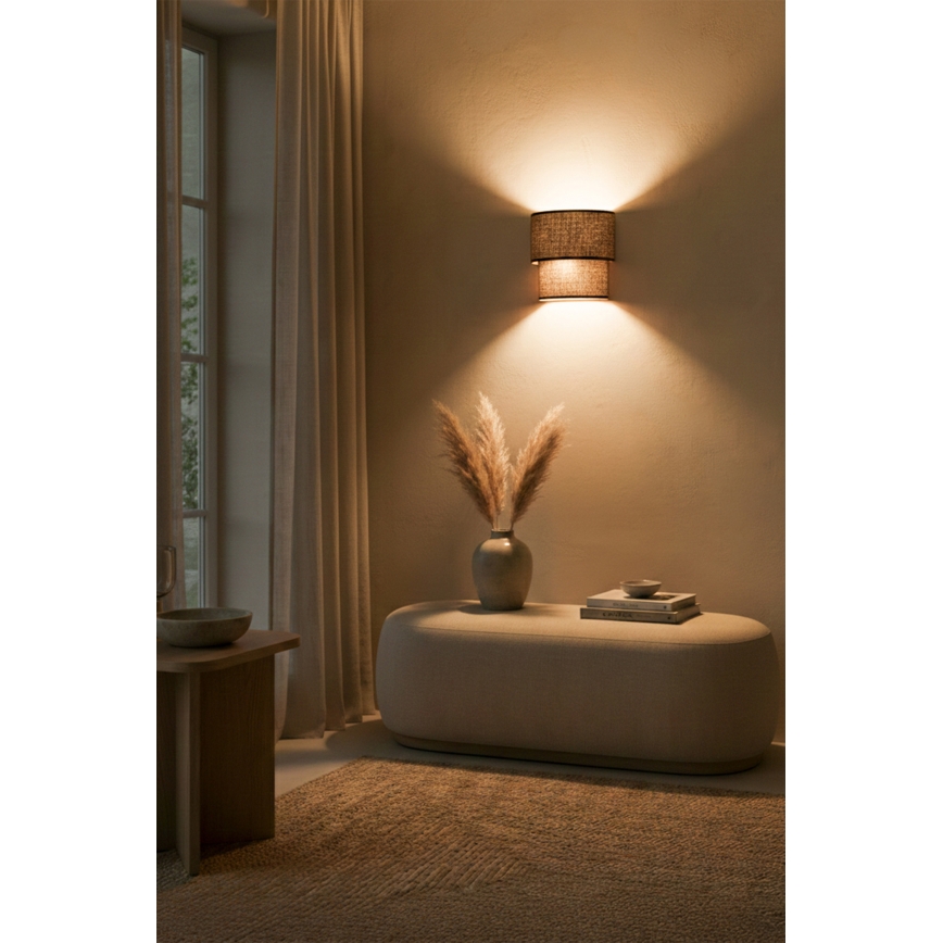 Brilagi - Aplica LED de perete BOHO ECO 1xE27/10W/230V maro